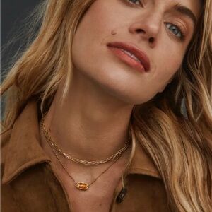 NWT Kendra Scott Gold Tiger Eye necklace